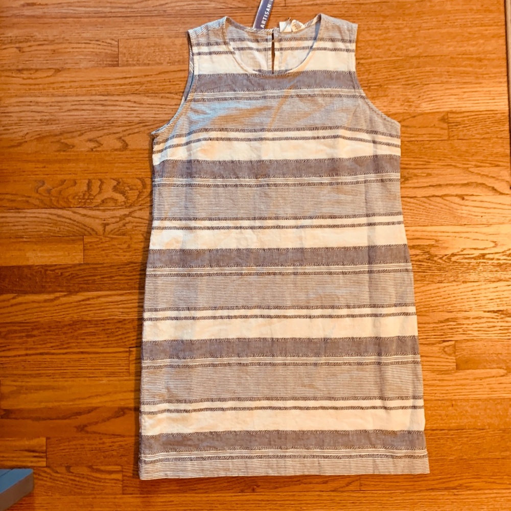 Artisan NY Blue Gray Striped Dress